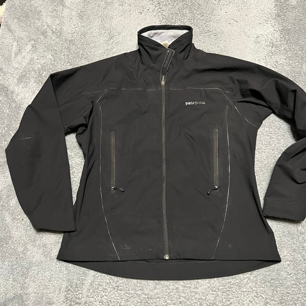 Patagonia Jacket Womens Large Soft Shell Rain Black Lightweight Coat